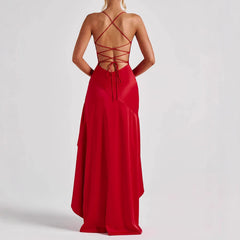 Vestido Fendido de Alças para Mulher – Estilo Verão Elegante