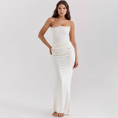 Vestido longo justo bandeau sem costas – Elegância e sensualidade para ocasiões especiais