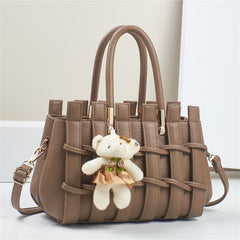 Nova Mala Feminina Entrançada Antirriscos com Alça de Ombro