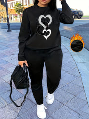 Conjunto Mulher Sweatshirt + Calças – Streetwear Hip Hop Outono/Inverno