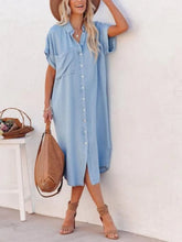 Vestido Camisa Casual Solto Feminino