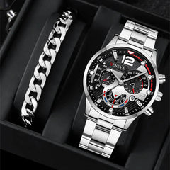 Conjunto Masculino Relógio & Pulseira – 2 peças