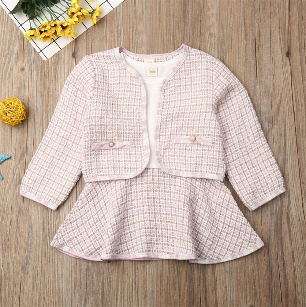 Conjunto infantil de duas peças – vestido longo estilo equeno incenso