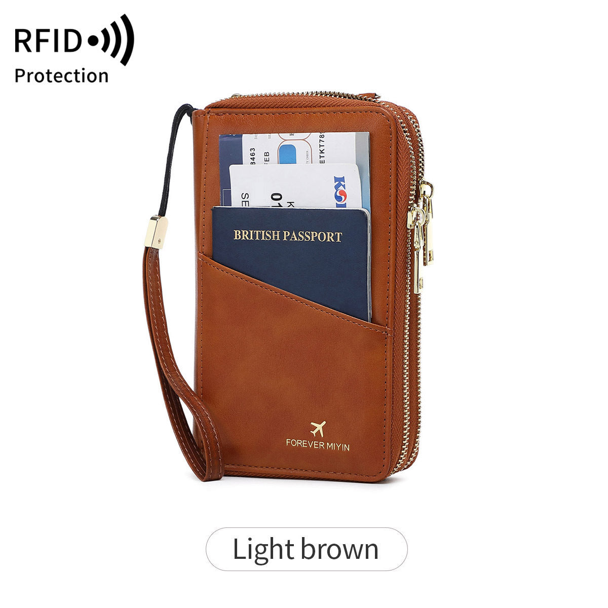 Carteira de Tiracolo RFID com Fecho Duplo