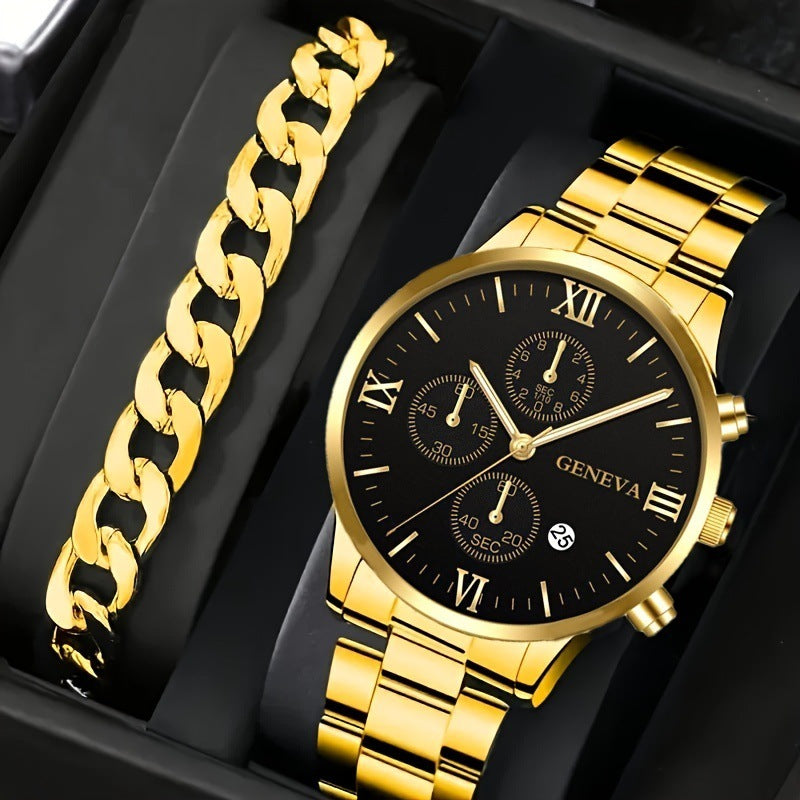 Conjunto Masculino Relógio & Pulseira – 2 peças