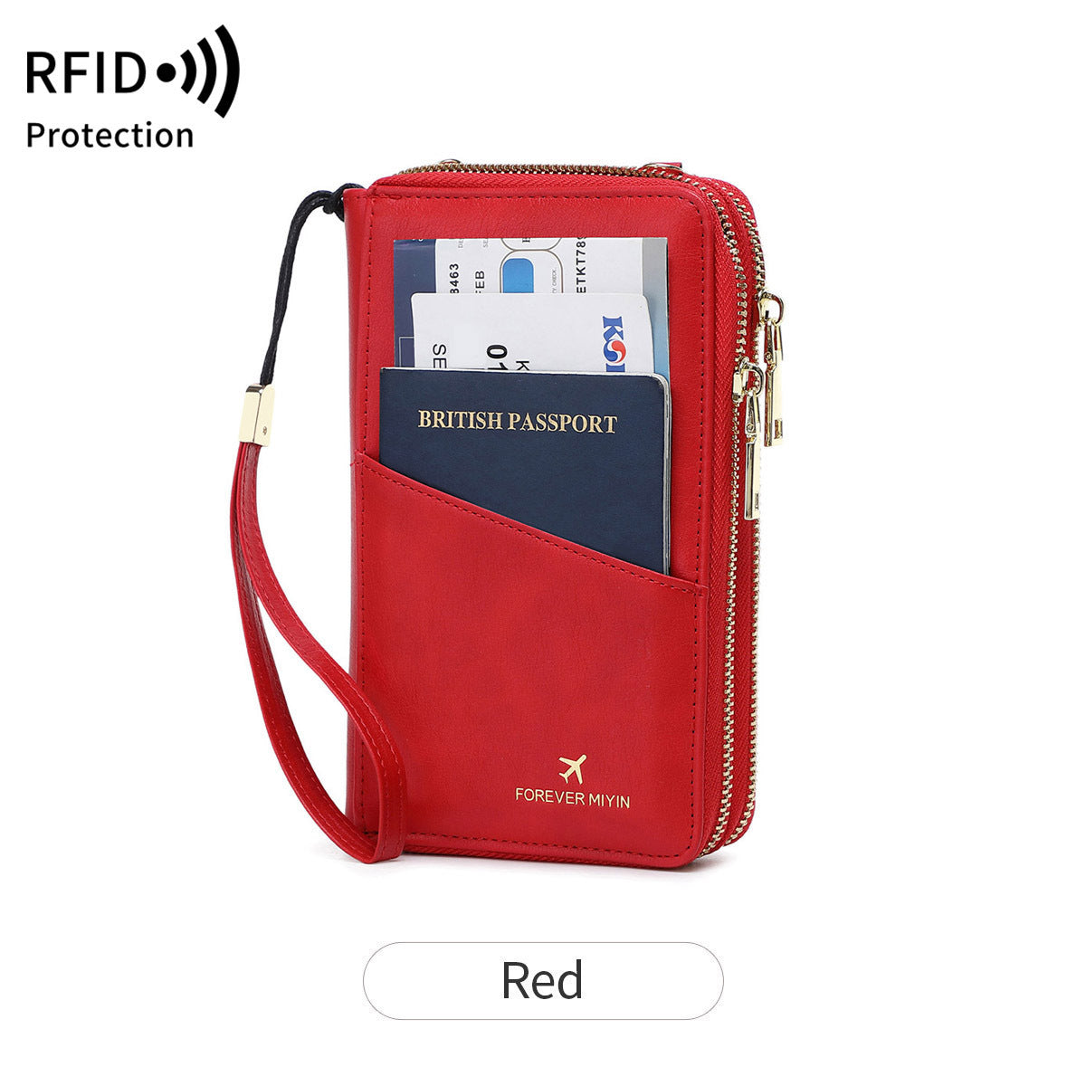 Carteira de Tiracolo RFID com Fecho Duplo