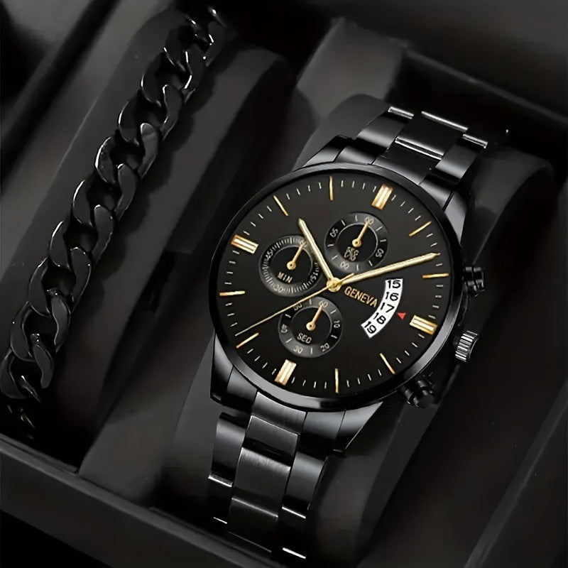 Conjunto Masculino Relógio & Pulseira – 2 peças