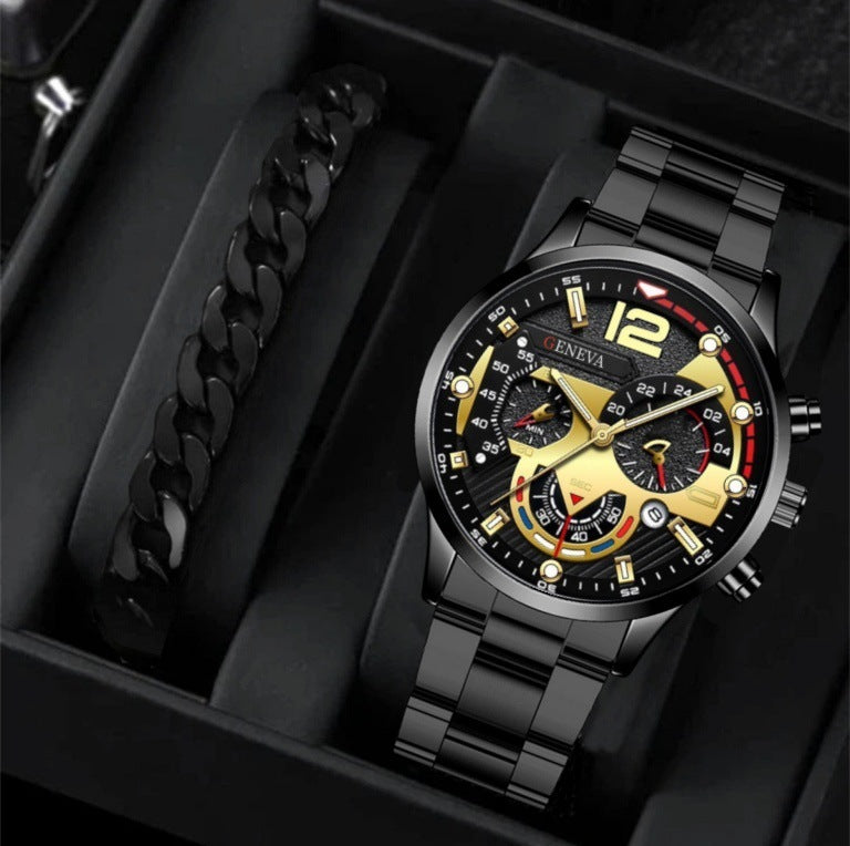Conjunto Masculino Relógio & Pulseira – 2 peças