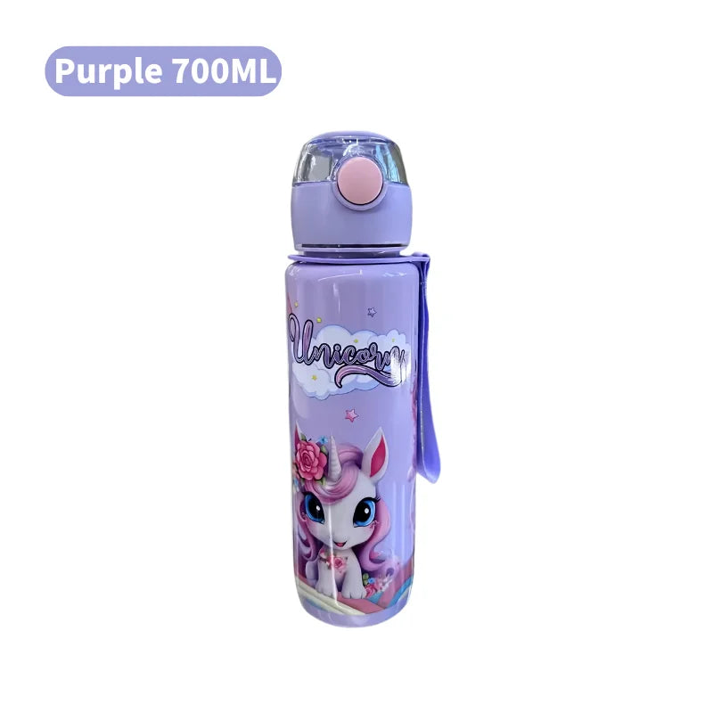 Garrafa Cartoon 700ml – Resistente, Sem BPA, Perfeita para Aventuras