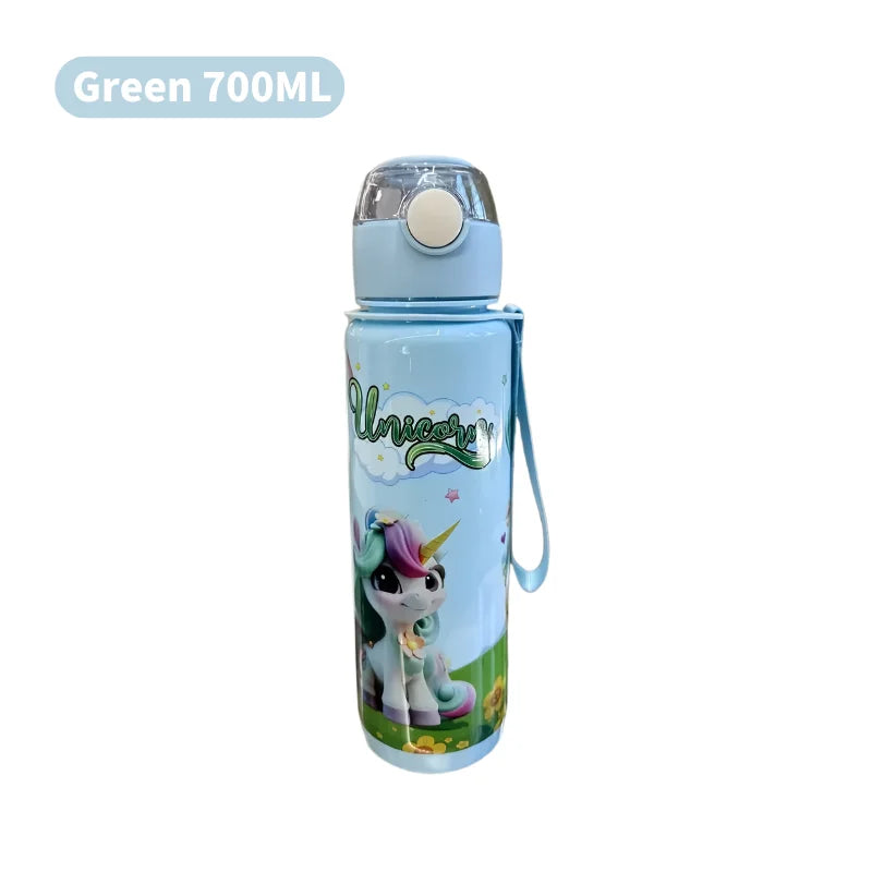 Garrafa Cartoon 700ml – Resistente, Sem BPA, Perfeita para Aventuras