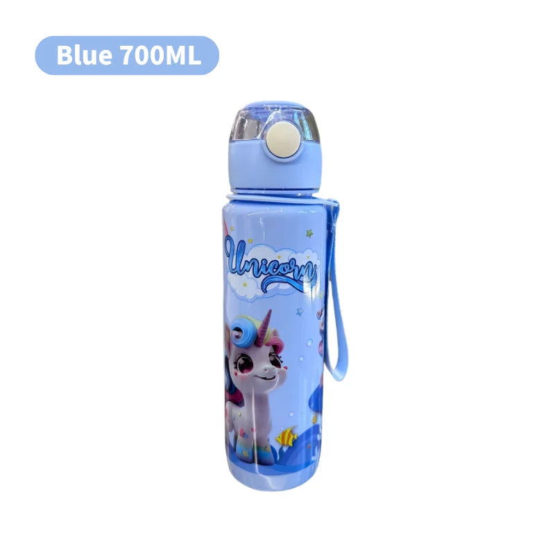 Garrafa Cartoon 700ml – Resistente, Sem BPA, Perfeita para Aventuras