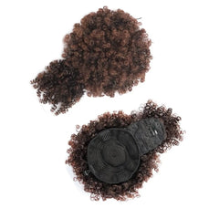 Extensão Rabo de Cavalo Afro Encaracolado Preto com Franja e Cordão