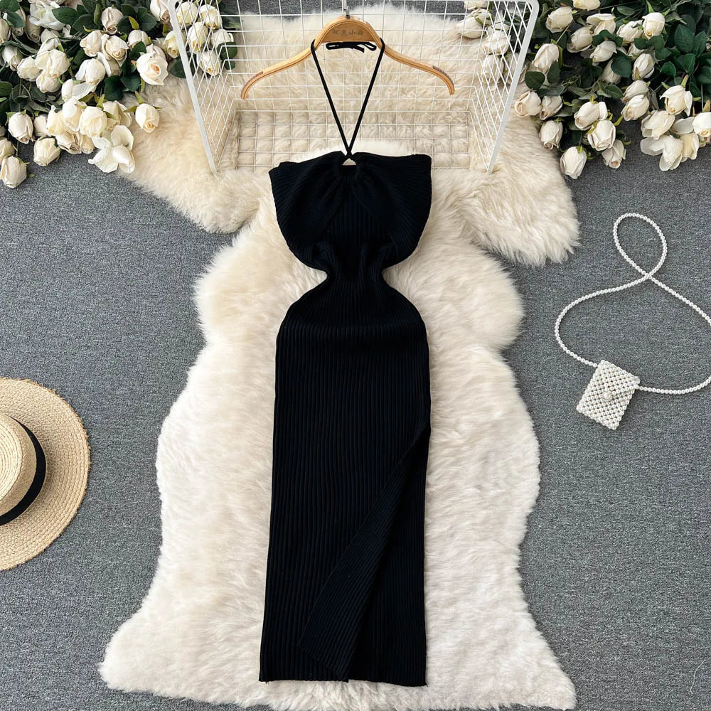 Vestido de Verão Justo em Malha YuooMuoo
