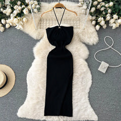 Vestido de Verão Justo em Malha YuooMuoo