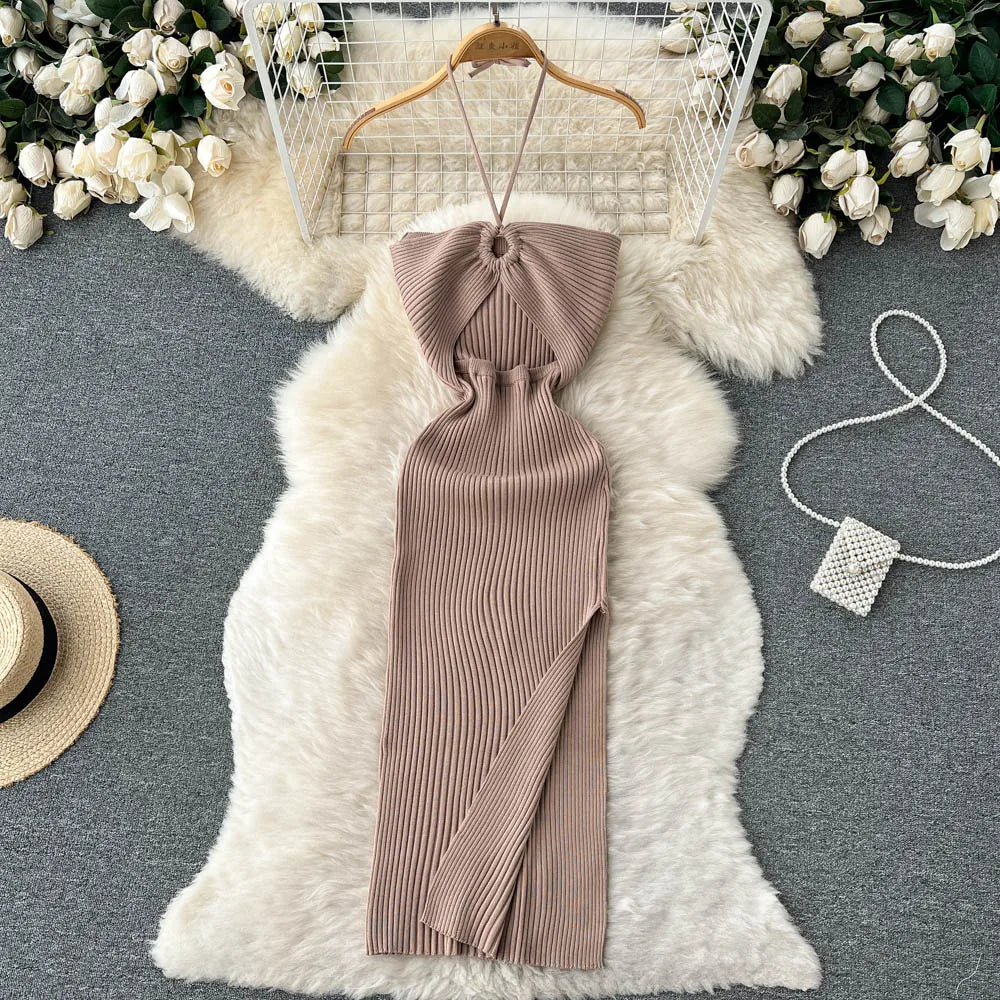 Vestido de Verão Justo em Malha YuooMuoo