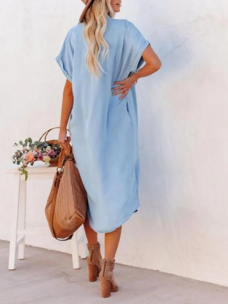 Vestido Camisa Casual Solto Feminino