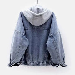 Casaco de mulher de ganga grossa – lã de cordeiro, modelagem solta e quente.