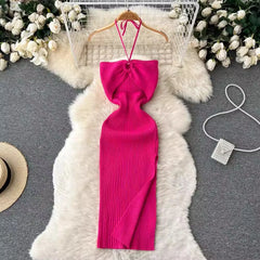 Vestido de Verão Justo em Malha YuooMuoo