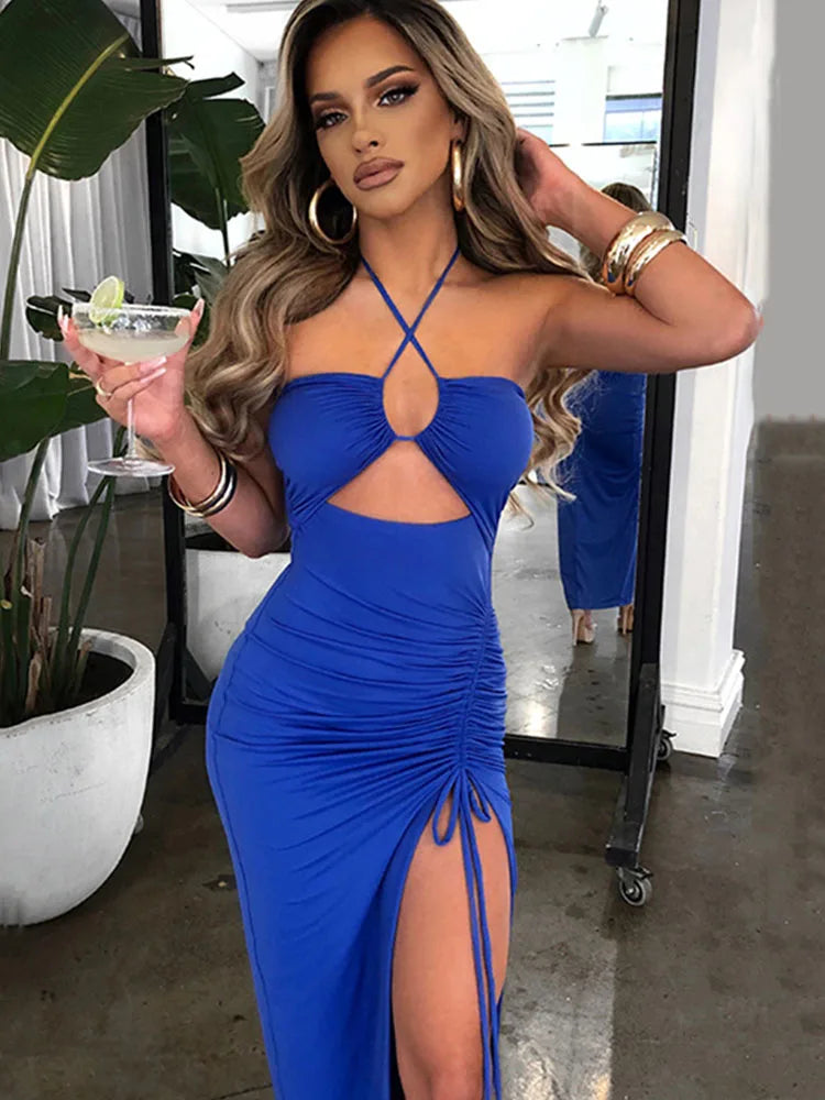 Vestido Midi Bodycon Sem Manga Sexy