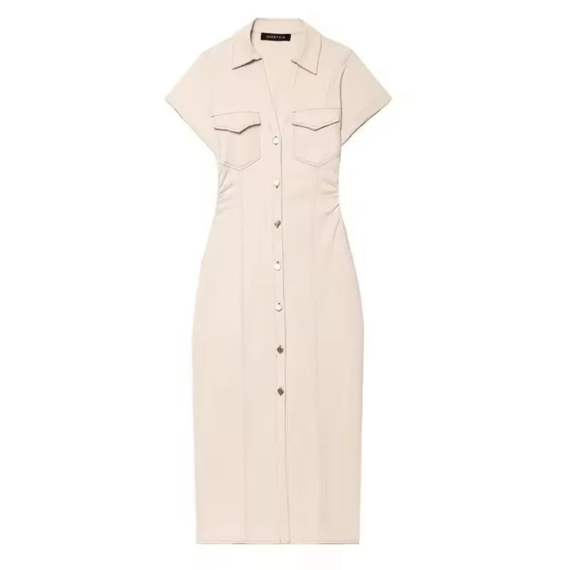 Vestido Midi Jeans Feminino TRAF