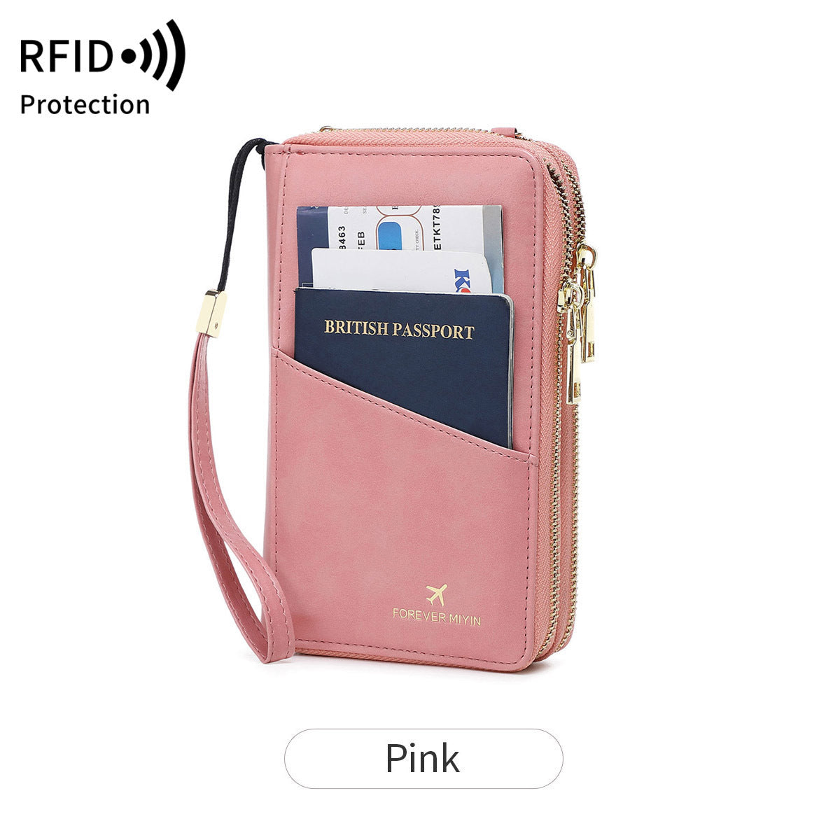 Carteira de Tiracolo RFID com Fecho Duplo