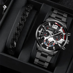 Conjunto Masculino Relógio & Pulseira – 2 peças