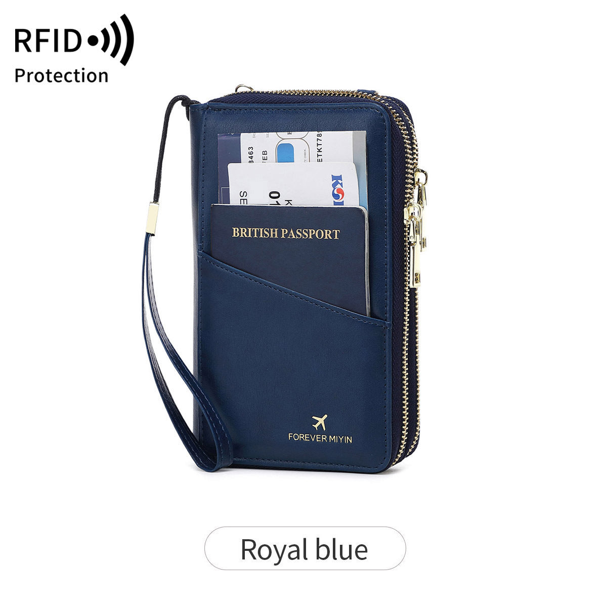Carteira de Tiracolo RFID com Fecho Duplo
