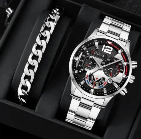 Conjunto Masculino Relógio & Pulseira – 2 peças