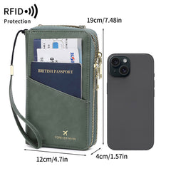 Carteira de Tiracolo RFID com Fecho Duplo