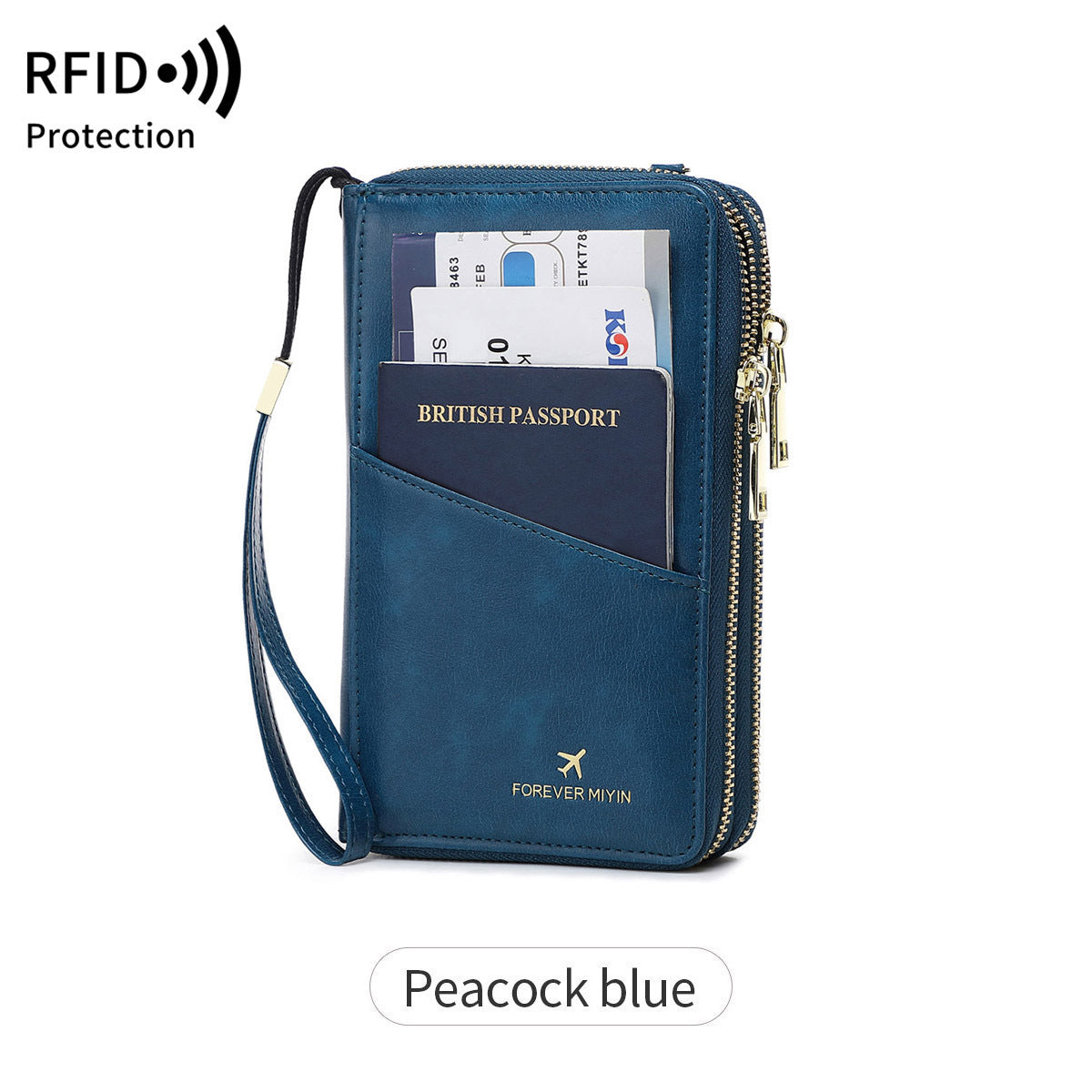 Carteira de Tiracolo RFID com Fecho Duplo